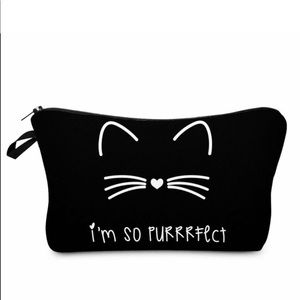 NEW "PURRRFECT" Padded Make-up Pouch Cosmetic Travel Bag the Perfect Size 5x8.5"